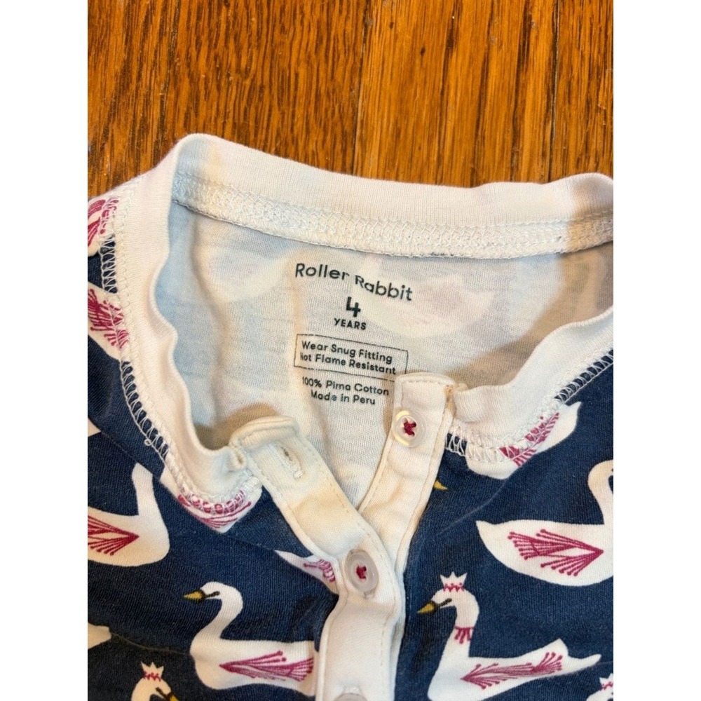 Roller Rabbit Swan Print Top | Kids Size 4 - Picture 2 of 4